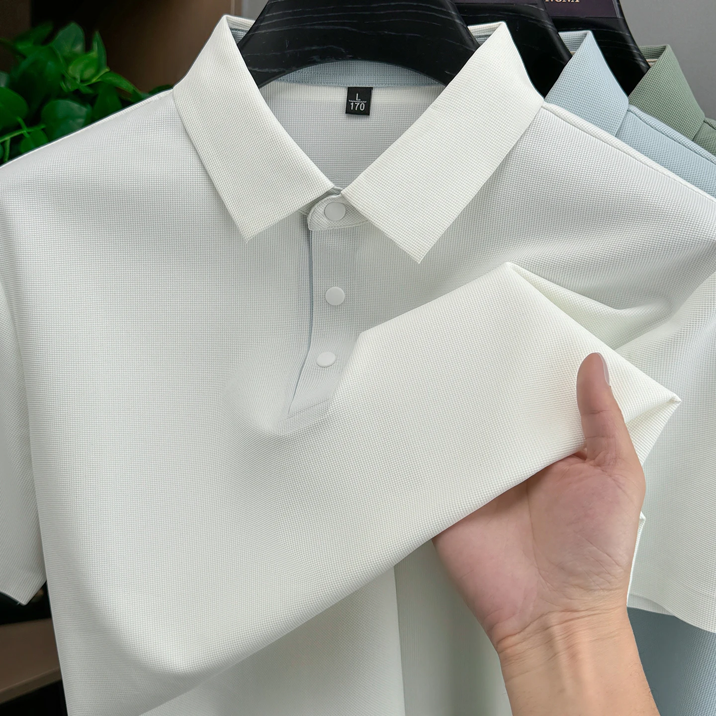 Classic solid color short sleeve men's polo shirt high-end ice silk breathable summer fashion casual luxury comfort new T-shirt