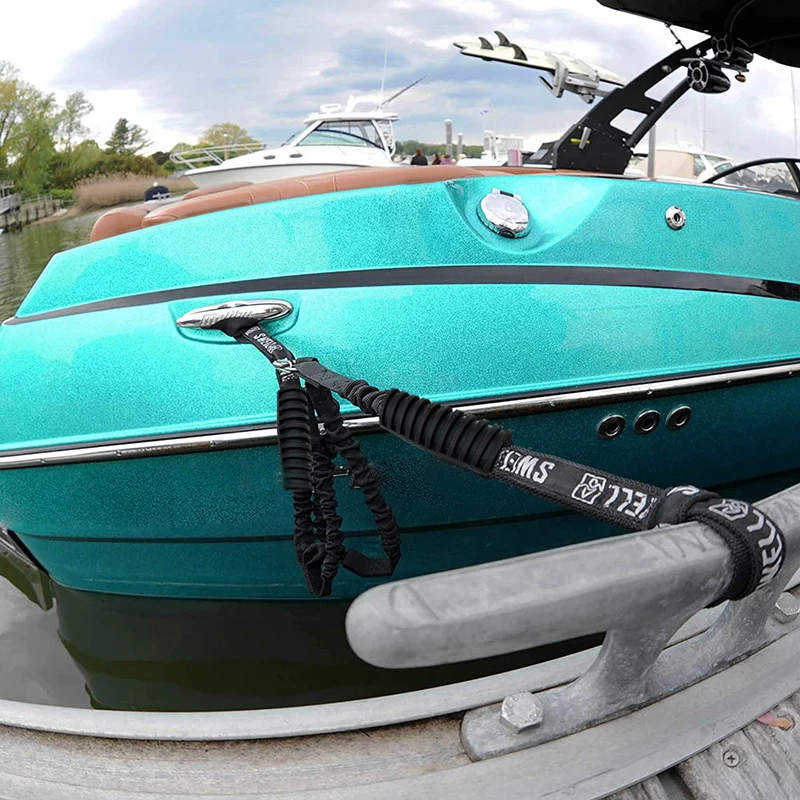 Dock hatları elastik deniz halatı Bungee kordonlar şok bağları için Kayak Watercraft Jet Ski Pontoon kano güç ile yansıtıcı şerit