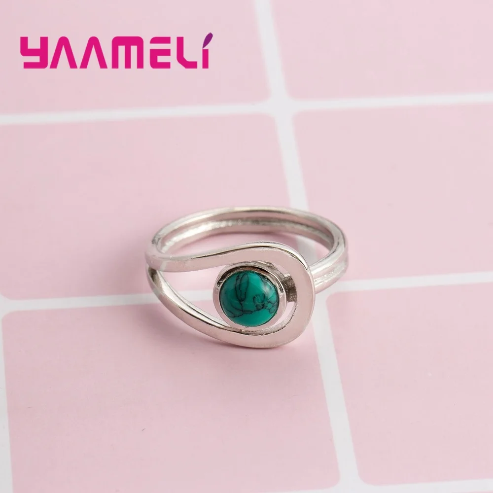Top Quality 925 Sterling Silver Rings For Women Circle Fashion Jewelry Wholesale Pretty Party Beautiful Gift Opal Paved