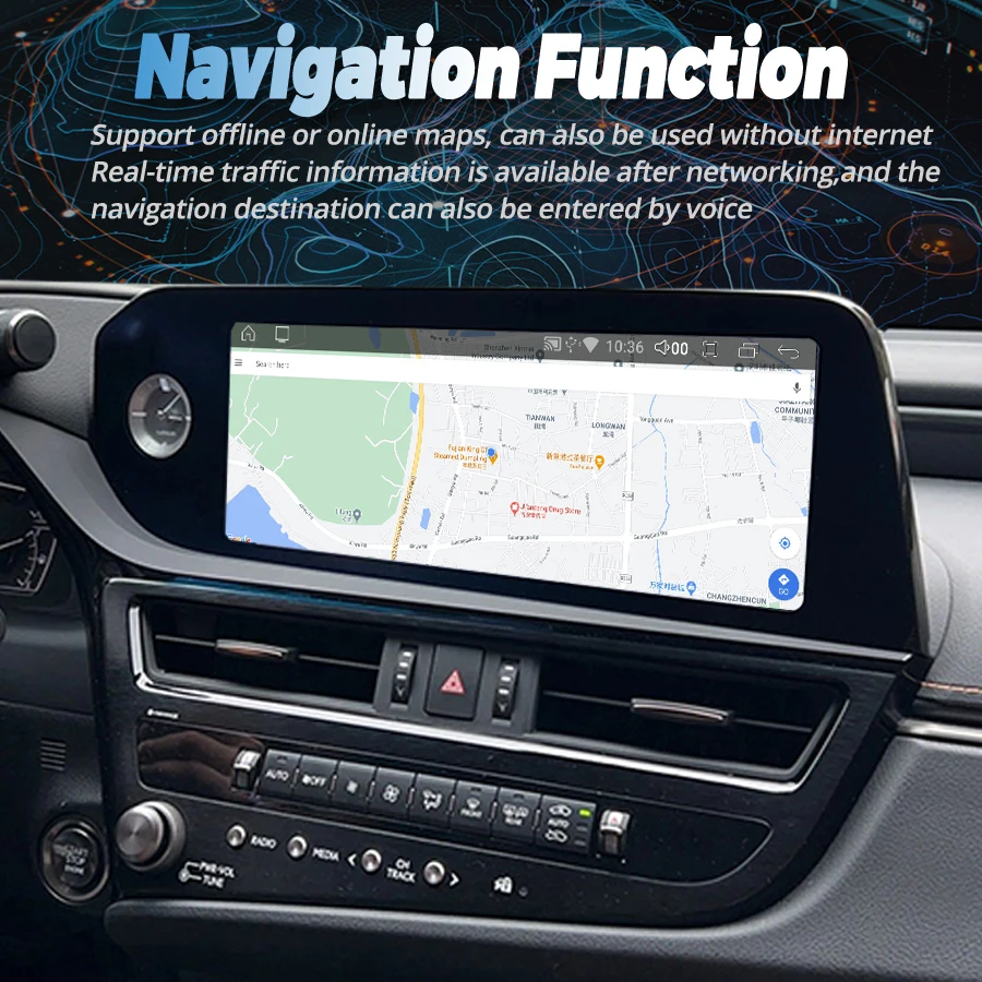 Reproductor Multimedia de 12,3 pulgadas Carplay GPS Wifi para Lexus ES ES300h ES350h ES300 ES330 ES350 2022 Android14 pantalla estéreo de Radio de coche