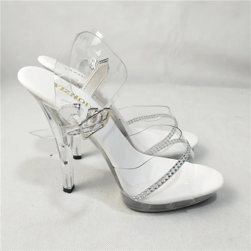 Elegant Princess Style Clear 13cm Open Toe High Heel Platform Shoes, Sandals, Pole Dance / Model / Wedding dance shoes