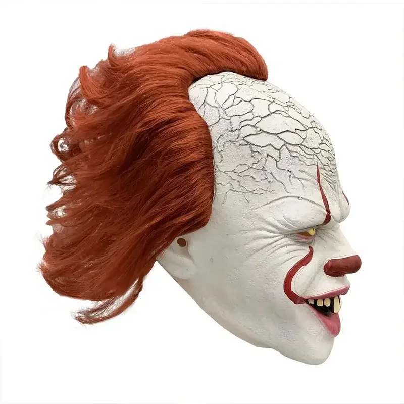 EE01 Horror Joker Mask Cosplay Scary Creepy Clown Latex Helmet Halloween Carnival Dress Up Party Costume Props one sizeIo0！