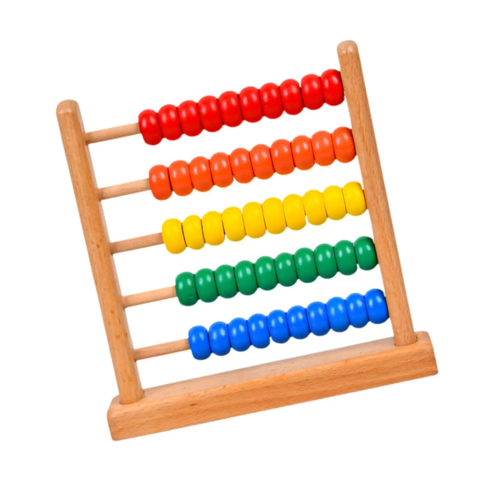 Educational Abacus for Kids Wooden Counting Frame 5 Row Math Manipulative Preschool Learning Toy for Children