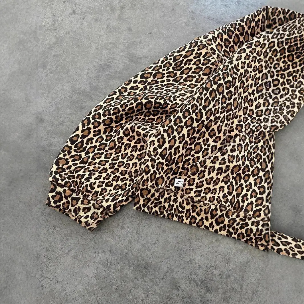 Mole Retro Y2K com Estampa de Leopardo para Casal Estilo de Rua com Zíper Manga Longa em Poliéster Primavera Verão Outono