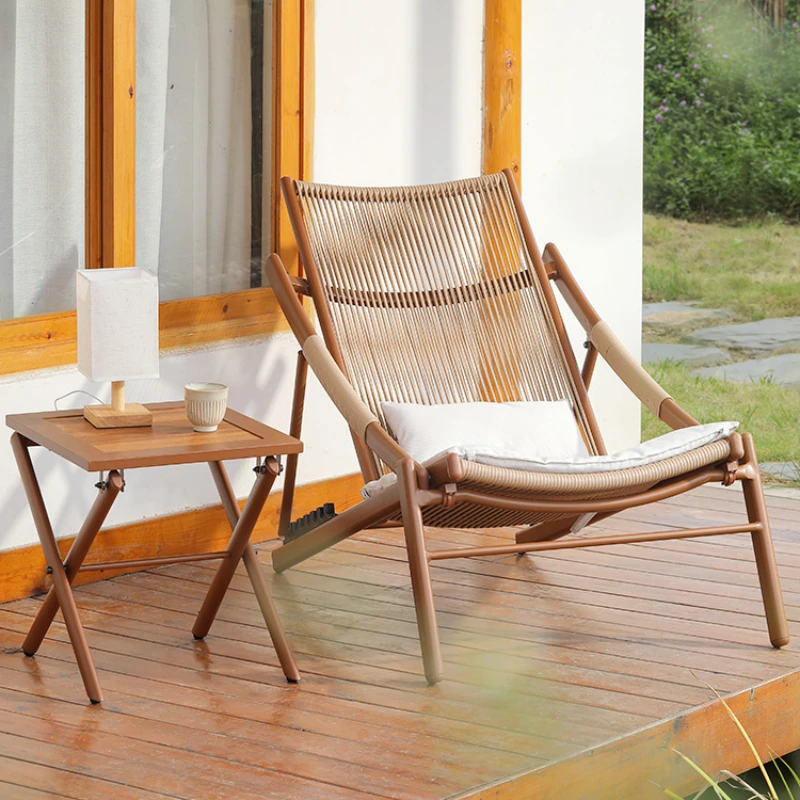 Simple Modern Garden Chair Lounge Courtyard Outdoor Occasional Folding Chair Hotel Balcony Sedie Space Saving Furniture