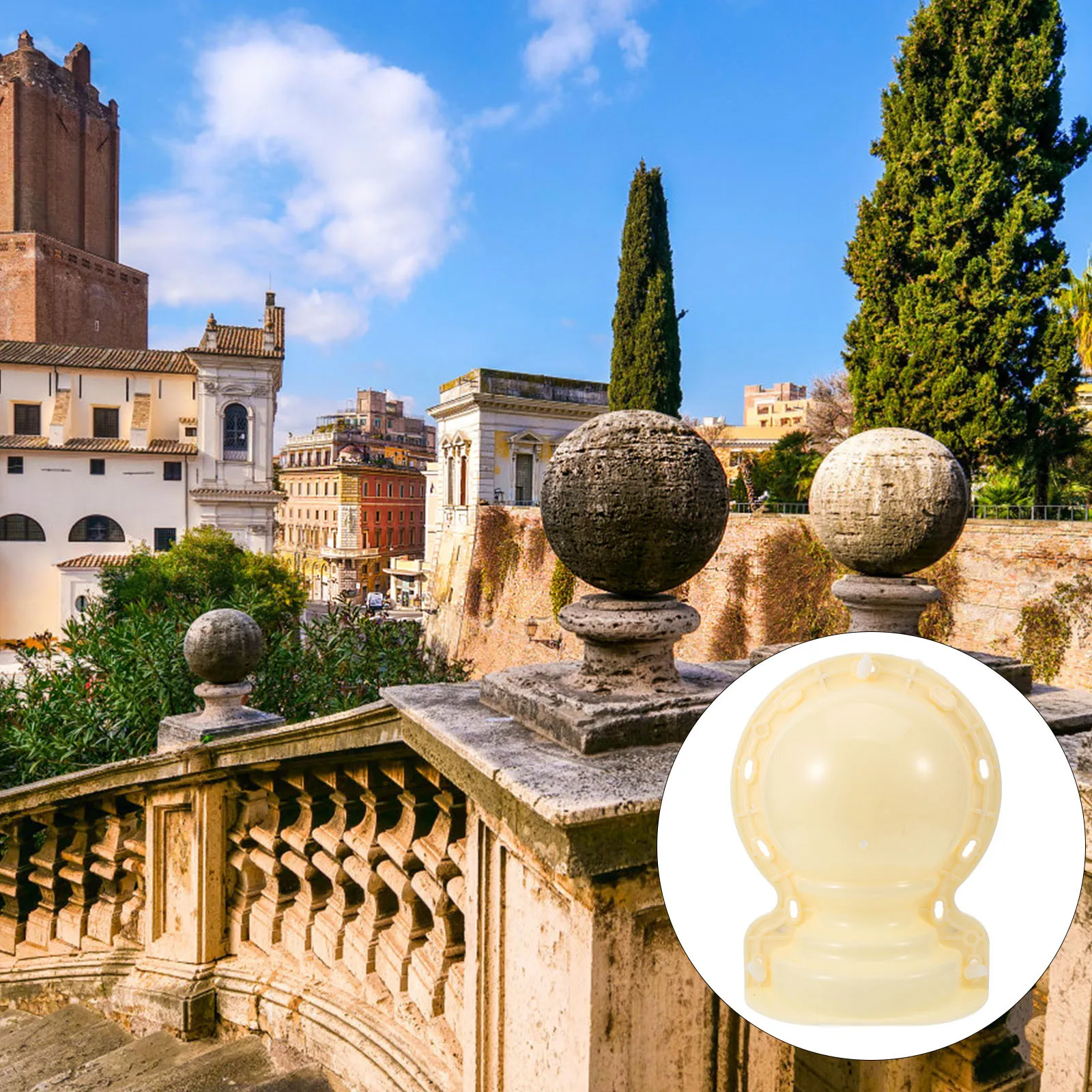 

Feng Shui Ball Mold Plastic Diy Concrete Mold For Garden Fence Decor Balustrade Top Ornament Craft Cement Molds Landscaping