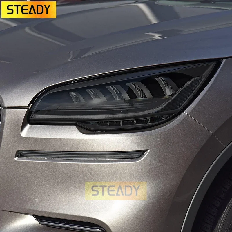 

2 Pcs Car Headlight Protective Film Vinyl Restoration Transparent Black TPU Sticker For Lincoln Aviator 2019 2020 Accessories