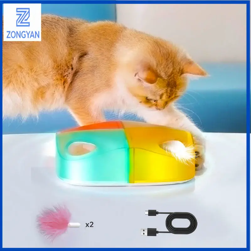 ZONGYAN Electric Automatic Self Play Cat Toy Smart Feather Wand Indoor Kitten Boredom Relief Interactive Pet Exercise Supply
