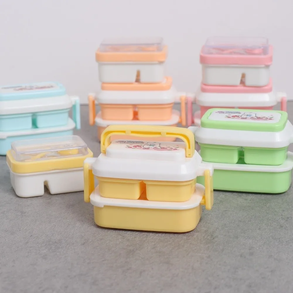 1:6 Doll House Dccessories Dollhouse Lunch Box Set Kitchen Props Cartoon Simulated Dinner Box Miniature Bento Box Model