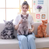 1pc 50cm Simulation Plush Cat Pillows Soft Stuffed Animals Cushion Sofa Decor Baby Appease Sleeping Doll Cotton Animals