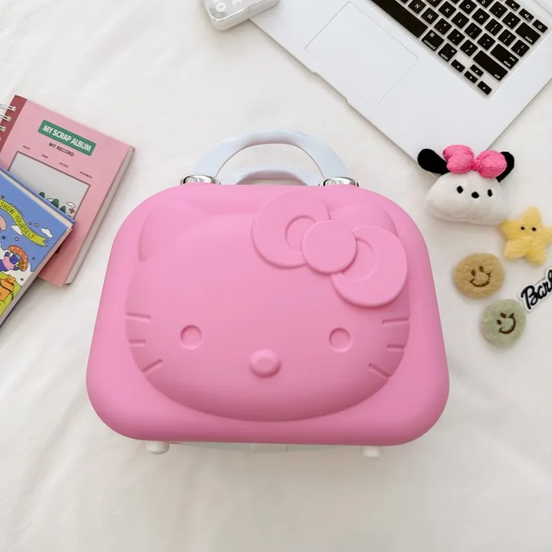 Hello Kitty Anime Sanrio Cosmetic Case cute Kuromi Girl Beauty Makeup Storage Bag Travel Luggage Suitcase Portable Festival Gift