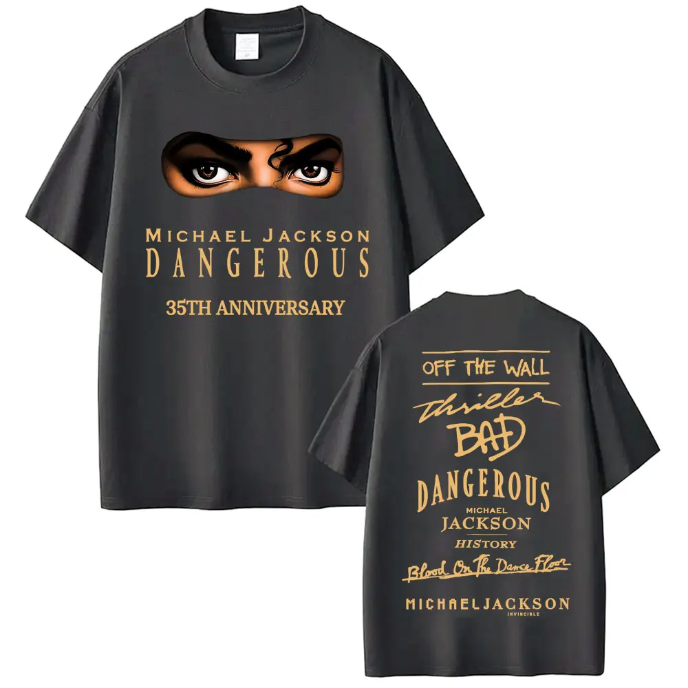 King of Pop Michael Jackson Bad Era Dangerous T-Shirt Herrenbekleidung Harajuku Gothic T-Shirt Lässiges Lockeres O-Neck T-Shirt Streetwear – Detail 4