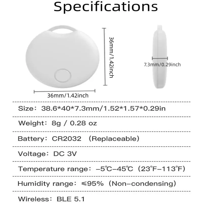 RSH rastreador inteligente funciona con Apple Find My APP, rastreador GPS Bluetooth/etiqueta, localizador de recordatorio antipérdida, llave de