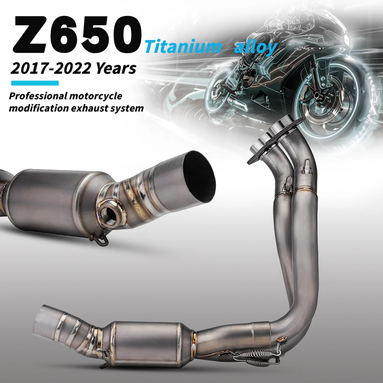 

Для мотоцикла Kawasaki Z650 Ninja 2017-2022: передняя соединительная труба выхлопной системы из титанового сплава с катализатором, модифицированный глушитель, полная выхлопная система.
