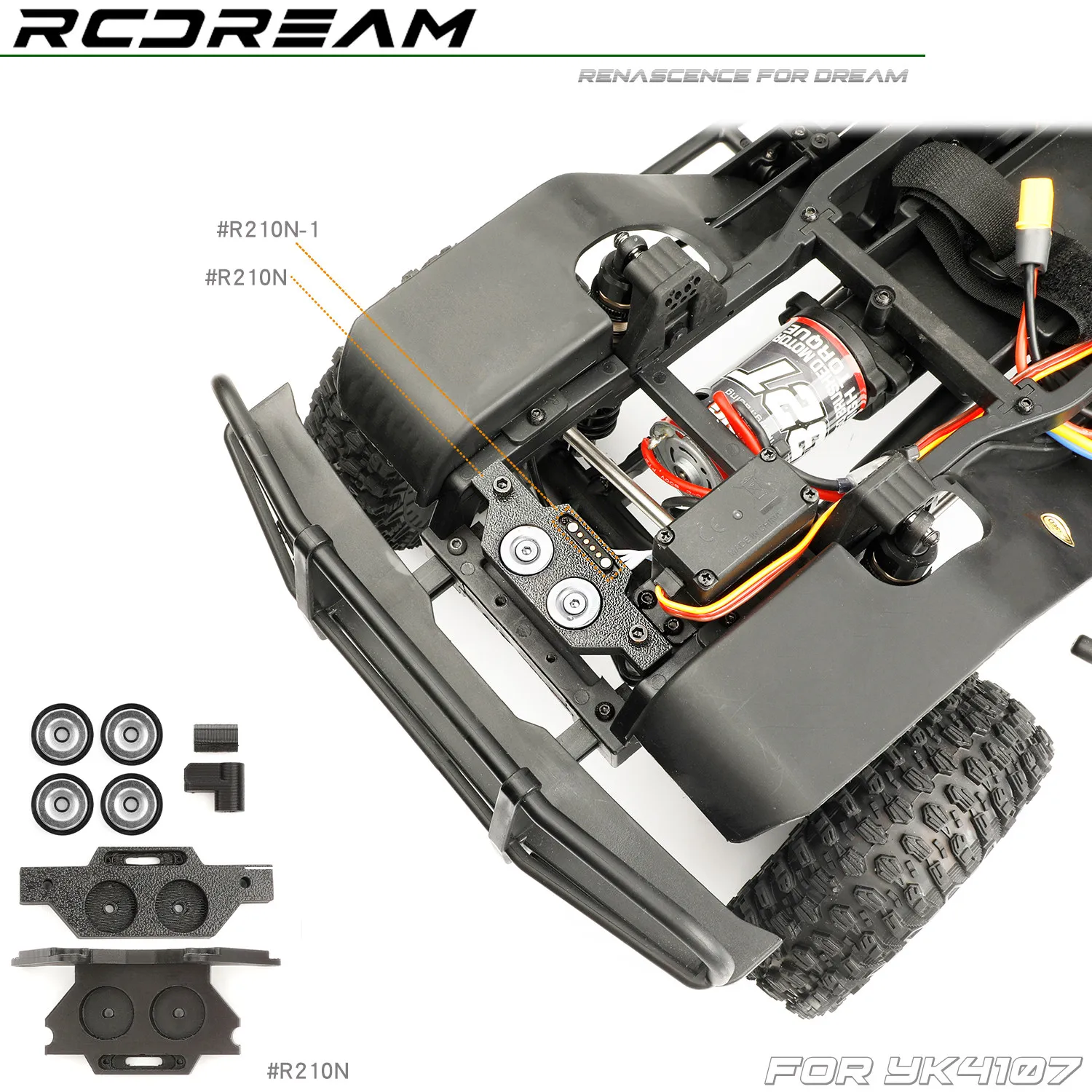 RCDream 1/10 Quick-release Body Buckle Magnetic Column Instant-opening Rotary Knob Body Clip Less Switch for YK4107 Upgrade Part