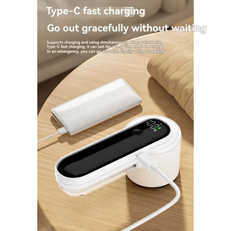 

ABLD Powerful Rechargeable Fabric Shaver 2025-New-Electric Lint Remover With Digital Display-White For Clothes