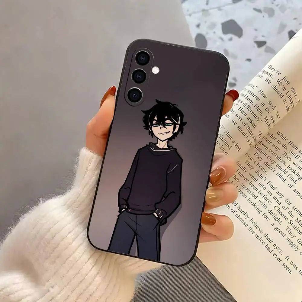 삼성 갤럭시 A73,A72,A71,A70,A53,A52,A51용 A-Andy L-leyLeyS 전화 케이스의 C-관, 부드러운 실리콘 블랙 커버