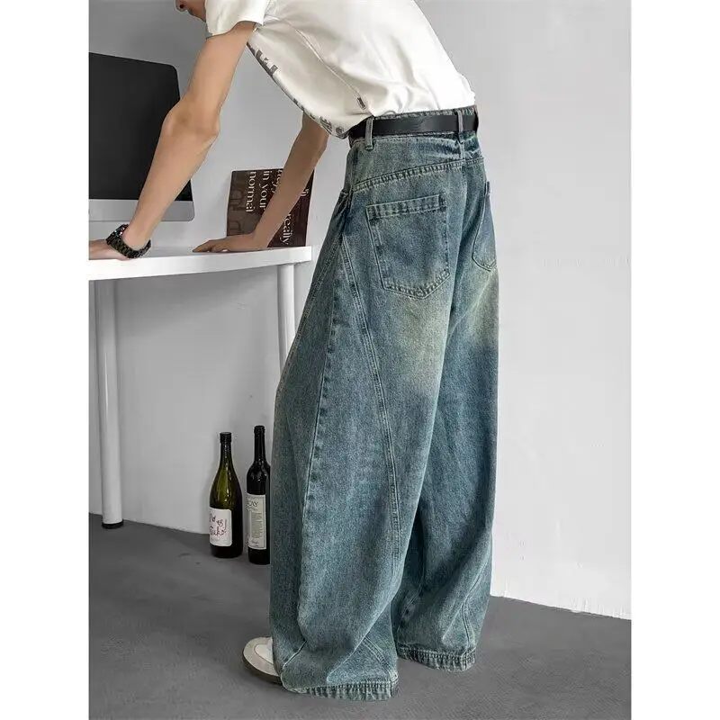 

Men Baggy Jeans Wide Leg Unisex Streetwear Hip Hop Dance Pants Loose Fit Trousers Oversized Jogger Street Dance Clothing
