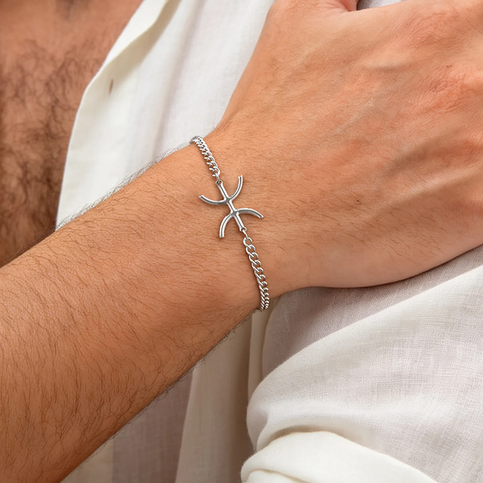 Amazigh Berber Symbol Charm-Armband für Männer, schlichtes Edelstahl-Armband mit dem Yaz-Abzeichen des afrikanischen Stammes, religiöser Schmuck – Detail 5