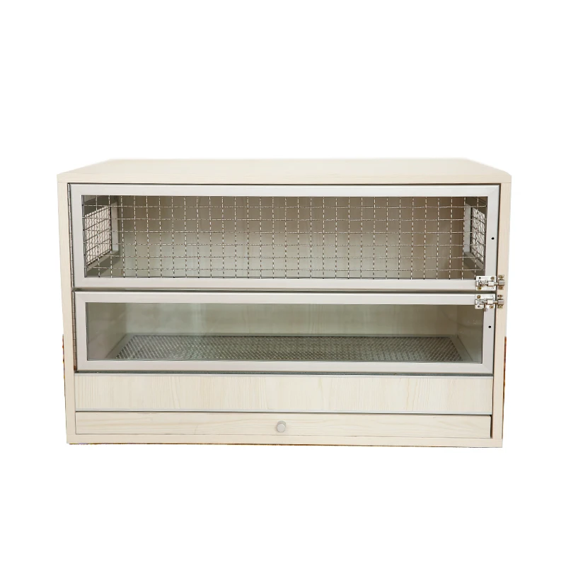 Squirrel Dragon Cat Dog Cat Iron Cage Wooden Cabinet Cage Ecological Board Ice Nest Stainless Steel Net Villa Non-acrylic Cage