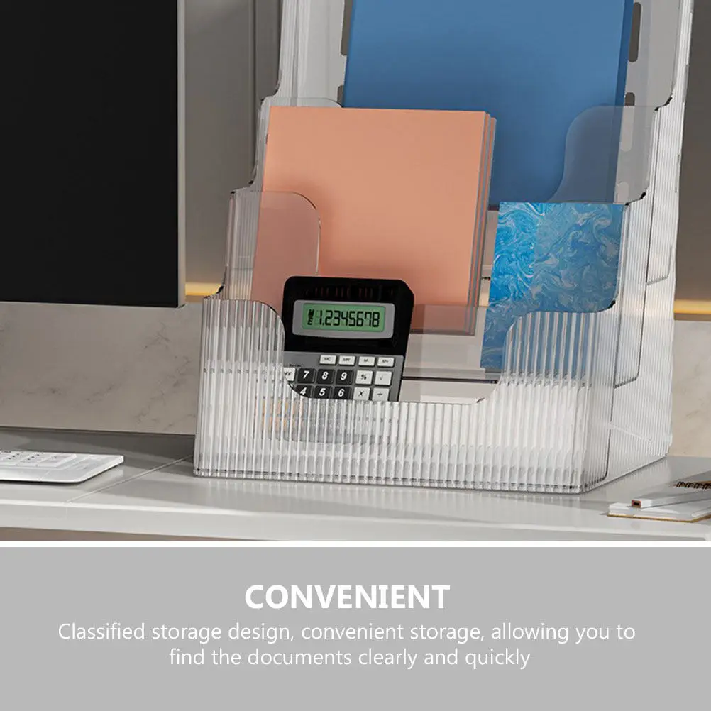 

Sloping Desktop File Stand Transparent Pet Material for A4 Files Books Magazines Brochures Literature Notepads Office Study