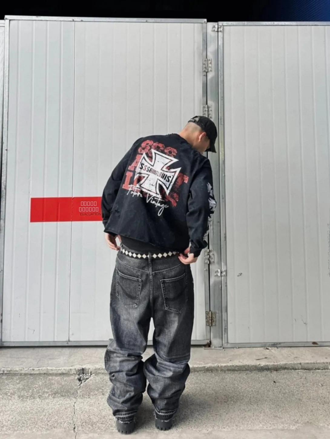 

Футболка Street Sle fiti Cross Star с длинным рукавом, повседневная свободная толстовка американского бренда Sssaint Louis для молодежи