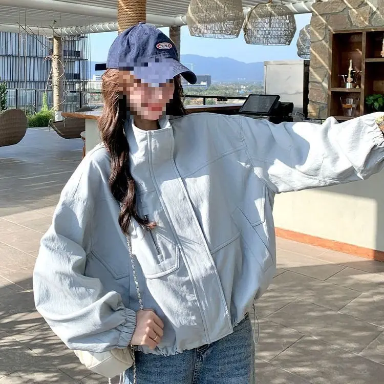 Bomber Jackets Custom Design Womens Winter Faux Fur Snap-Button Preppy Girlish Embroidery Comfortable Softshell Feminine Cozy OL