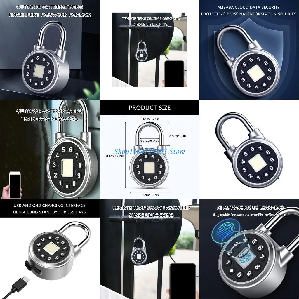 Y2GD Upgrades Fingerprint Lock with  Operate Metal Lock for Homes & Office