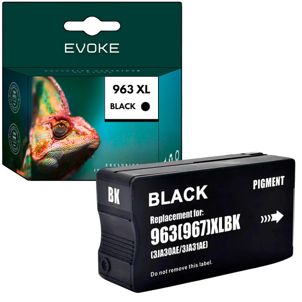Evoke Compatibele Inkt voor Hp 963XL Hp963 3Ja30Ae Zwart 50 ml 2080 Pagina's Officejet Pro 9010 9012 9013 9014 9015 9016 9018 9019 9020 9022 9023 9025 9026 9027 9028 9029