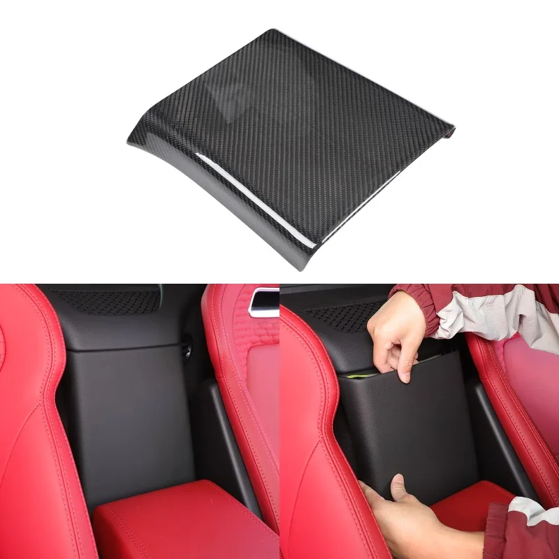 Real Carbon Fiber For 2013+ Jaguar F-TYPE （Hardtop）Central Control Rear Armrest Cover Trim Car Interior  Accessories