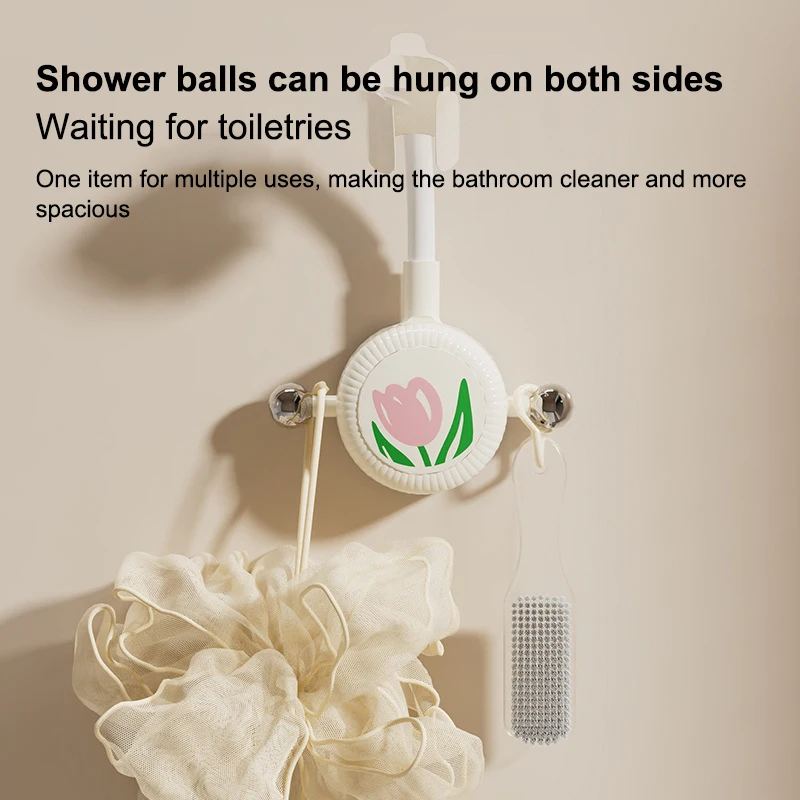 Soporte para cabezal de ducha Tulip 360 °   Soporte de ducha de mano montado en la pared con ventosa ajustable, Base sin perforaciones, accesorio de baño