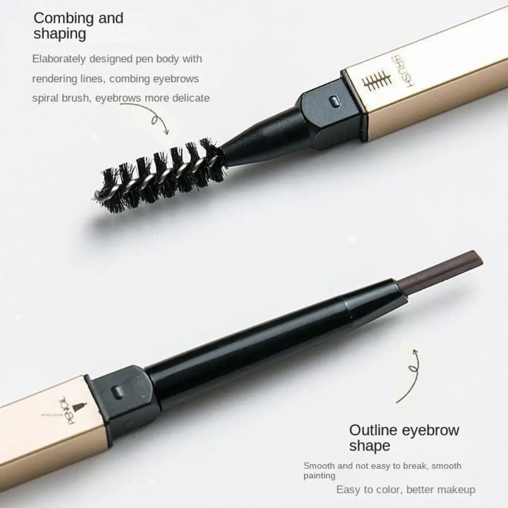 Double Head Eyebrow Pencil With Brush Waterproof Sweatproof Eyebrow Powder Smooth Eyebrow Stick