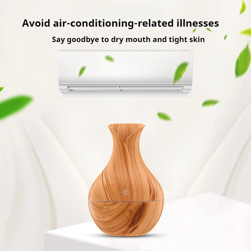 200ML Aromatherapy Humidifier USB 7 Color Light Wood Grain Spray Aromatherapy Essential Oil Fragrance Air Humidification Machine