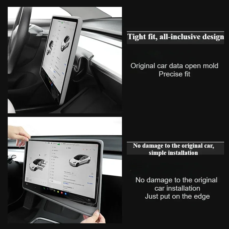 テスラモデル 3/モデル Y ジュニパースクリーンディスプレイプロテクターフレーム屋内バックミラーフレーム GPS ナビゲーションケースアクセサリー