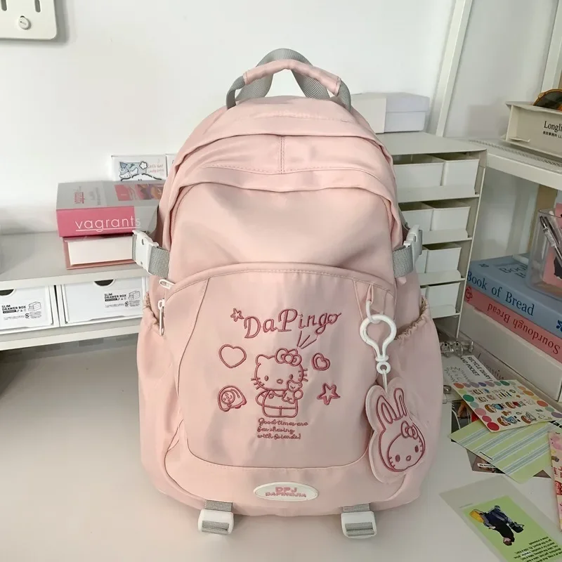 MINISO Sanrio Large Capacity Casual Backpack Cartoon HelloKitty Fashion Trend Travel Bag Girl Gift Multifunctional Waterproof