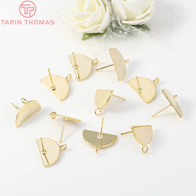 

(2447)6PCS 24K Gold Color Plated Brass Shaped Stud Earrings for Jewerly Making Diy Jewelry Findings Accessories wholesale