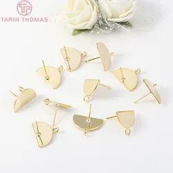 (2447)6PCS 24K Gold Color Plated Brass Shaped Stud Earrings for Jewerly Making Diy Jewelry Findings Accessories wholesale