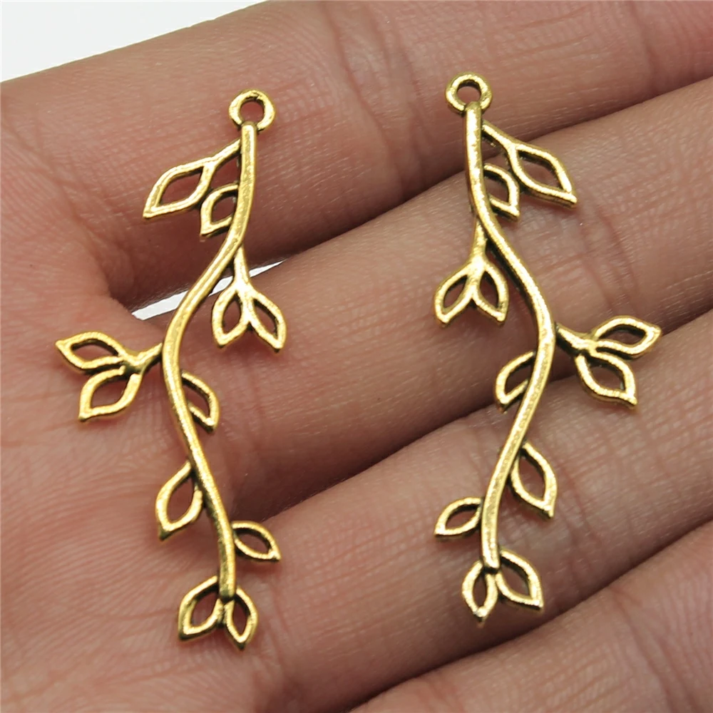 WYSIWYG 10pcs Charms Branch 17x43mm 3 Colors Antique Silver Color Antique Gold Color Alloy DIY Jewelry Making Accessories