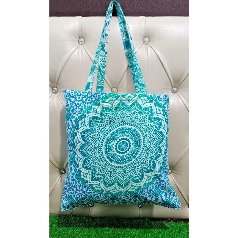 Cotton Ombre Mandala Shoulder Bag Tot Paisley Printed Women's Shopping Bag Wallet