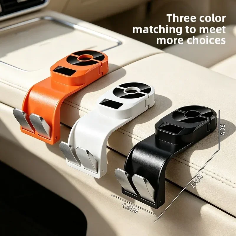 Universal Car Headrest Hook, Multifunctional Seat Back Hanger, Hidden Portable Rear Storage Hook, Auto Interior Organizer Access