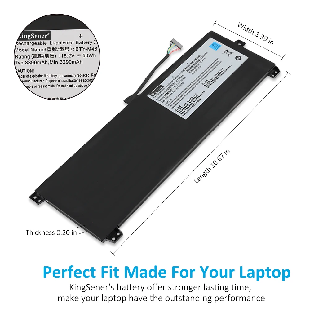 KingSener BTY-M48 4ICP5/41/119 Batterie Für MSI PS42 8M-211PH 8RB Prestige 8RA-044VN 8RC-001ES 8M-437 MECHREVO S1 i5 i7 3390 mAh