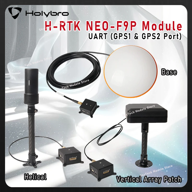 HolyBro H-RTK NEO-F9P GNSS Module, 3 Antenna Options, RM3100 Compass, IP66 RTK, Centimeter Precision for RC FPV