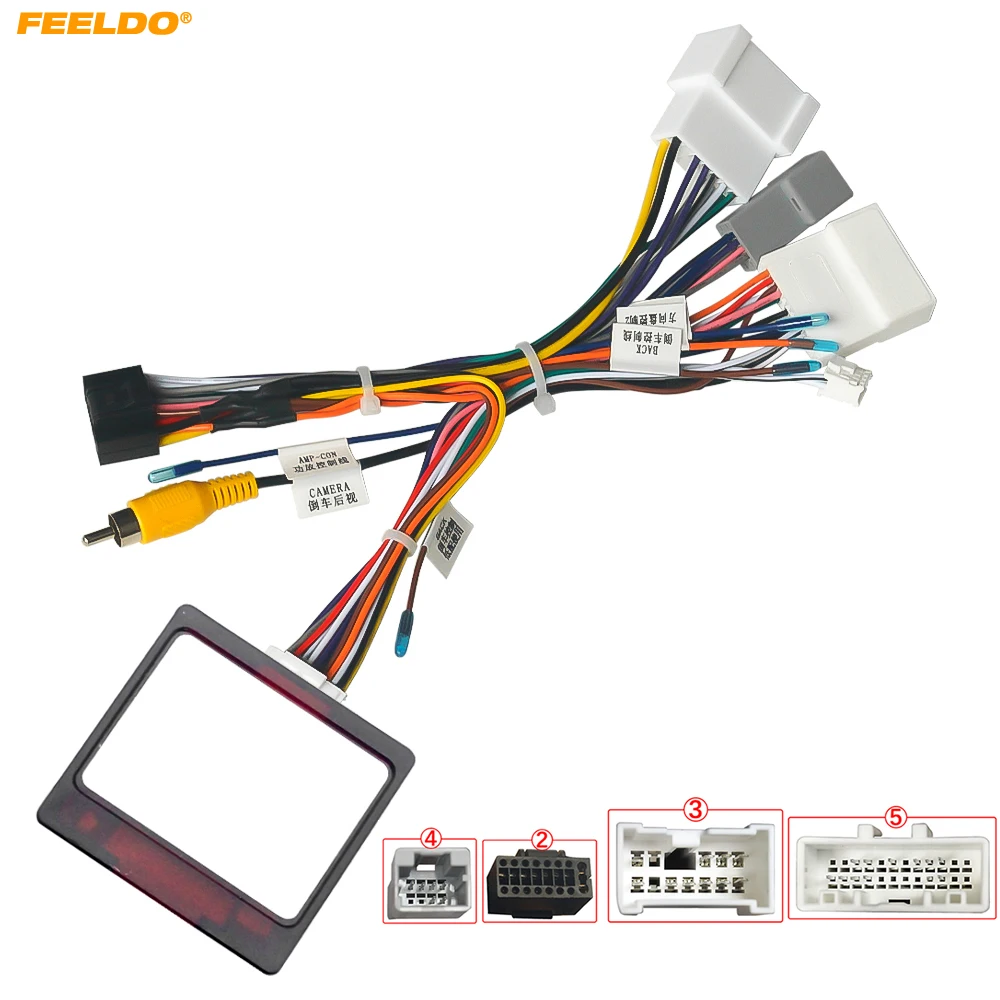 

FEELDO Car Audio DVD Android 16PIN Power Cable Adapter With Canbus Box For Renault Captur Dacia Power Wiring Harness #HQ3323