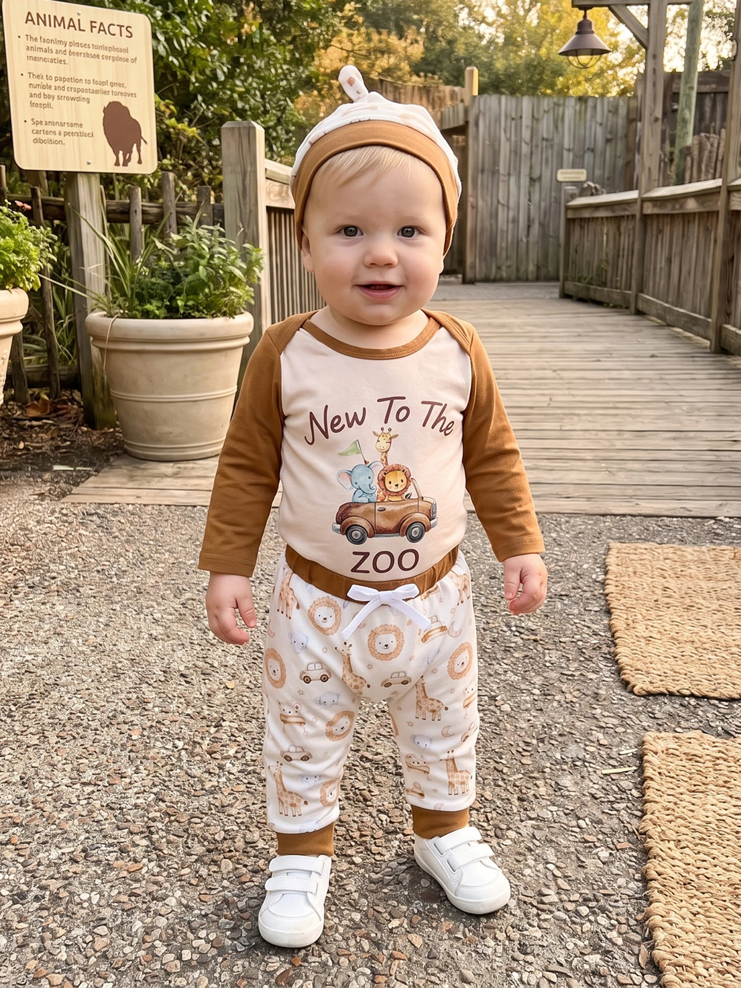 Sleeve Romper Fall Outfit Set Sleeve Print Hat Hat 3 Pcs Sleeve Romper Pants Compact Sleeve Romper Fall Outfit