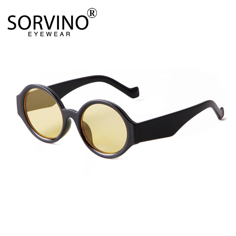 

SORVINO Fashion Yellow Lens Round Sunglasses Luxury Vintage Brand Designer Women Men Frame Sun Glasses Oculos De Sol Gafas UV400