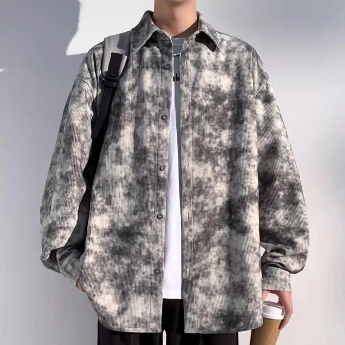 

Spring Autumn Loose Men's Jaet Hip Hop Sle High Street Trend Harajuku Korean Version Casual Coat Stand Fit Long Sve