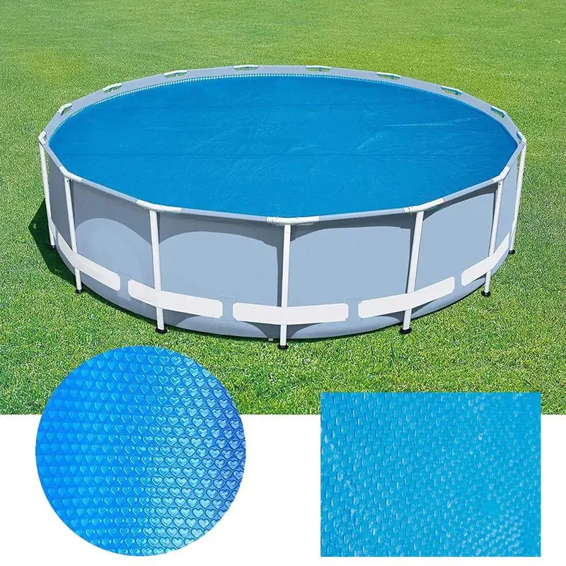 Capa de piscina solar impermeável Redonda ou retangular Filme de isolamento contra poeira Cobertor de retenção de calor Capa de bolhas para piscinas