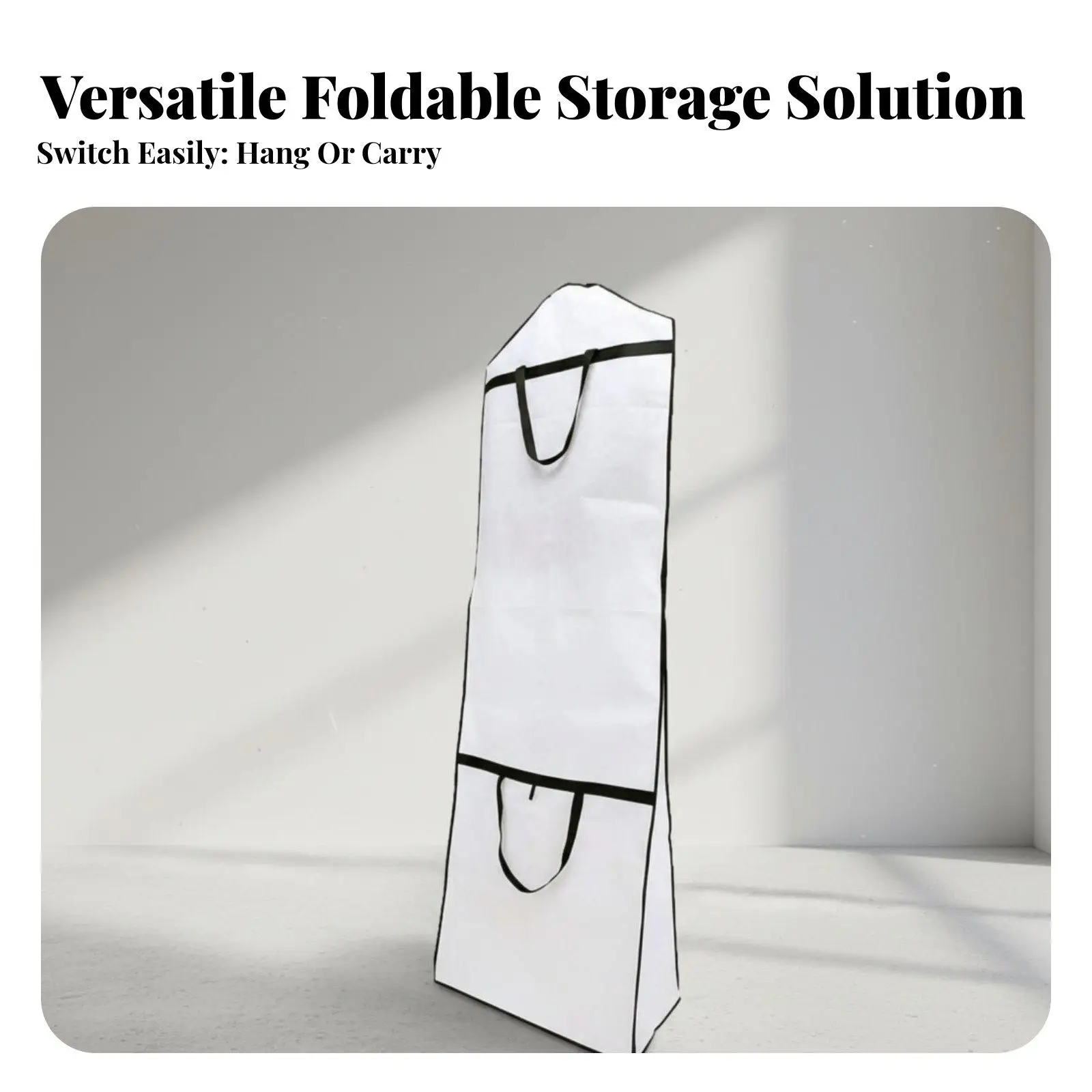 Wedding Dress Bag Dustproof Long Gown Storage Bag With Handles Foldable Suit Cover for Brides, Jet-Setters, Photo Studio