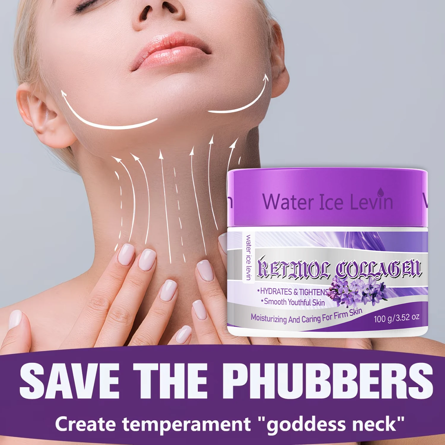 Crema Facial y para Cuello con Retinol, Hidratante y Reafirmante, con Ácido Hialurónico, Colágeno y Niacinamida para una Piel Suave y Juvenil, 100g
