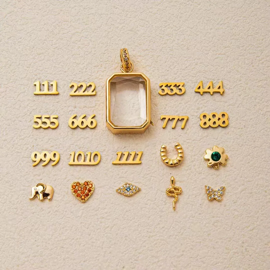 الرغيف الفرنسي الذهب المنجد 18 كيلو الذهب تصفيح قلادة شخصية صغيرة سحر جوهرة DIY قلادة مجوهرات هدايا عيد الميلاد للنساء